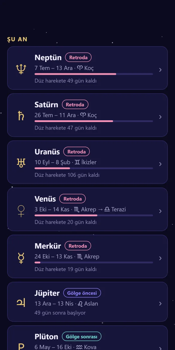 Riduna uygulaması: Retro takvimi